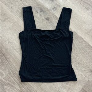 Reformation Clarke knit tank top black jersey size small